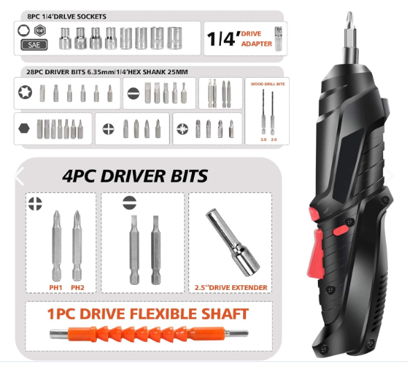 Kit Destornillador Inalambrico Electrico